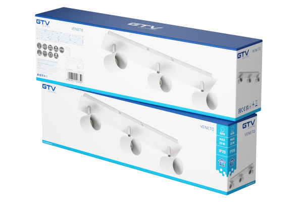 Светильник GTV VENETO, IP20, max.20W, 3xGU10, круглый, белый (OS-VEN20WO3-00)