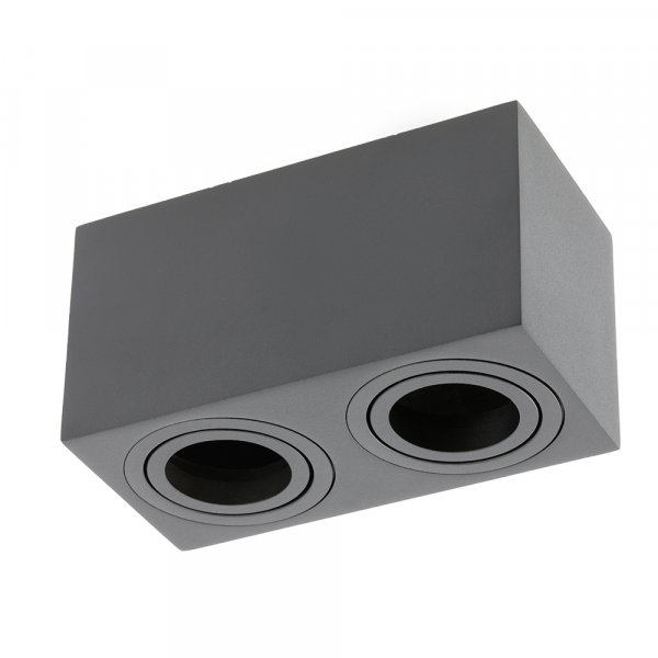 Світильник подвійний GTV AVEIRO DUO BIS, алюміній, 160x80x90мм, IP20, max.20W*2, квадрат, чорний (OS-AVB80160KW2-00)