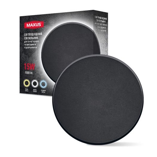 Світильник світлодіодний MAXUS MWL 15W 3CCT IP65 BL Circle (1-MWL-15W-BLC)