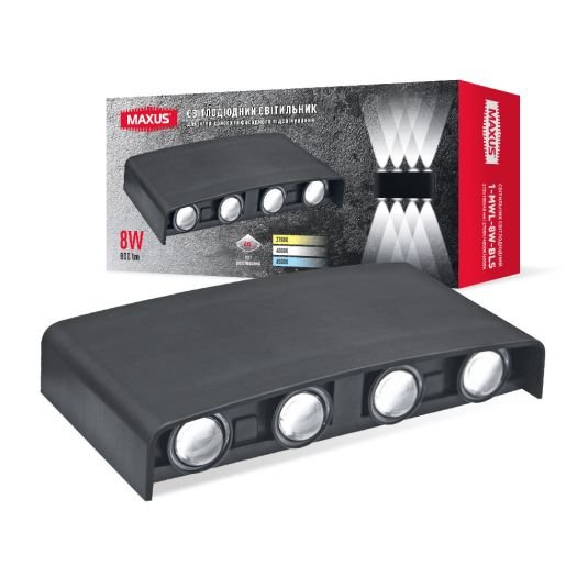 Світильник світлодіодний MAXUS MWL 8W 3CCT IP65 BL Square