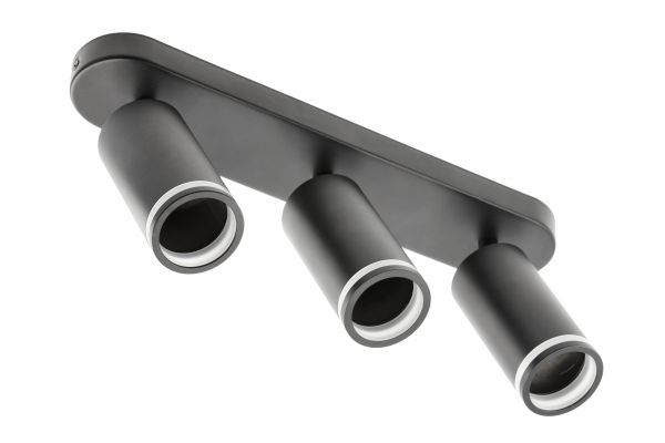 Світильник потрійний GTV SOLIS, алюміній, 55х100мм, IP20, 3*GU10, макс. 50Вт, max. 250В, 50/60Гц, чорний