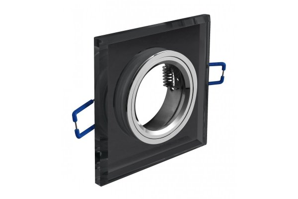 Світильник точковий GTV BRILLANTE, IP20, скло, чорний, кристал, квадратний