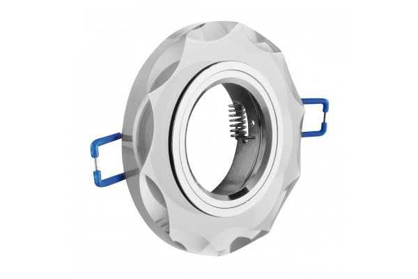 Світильник точковий GTV BRILLANTE, IP20, скло, білий, кристал, круглий