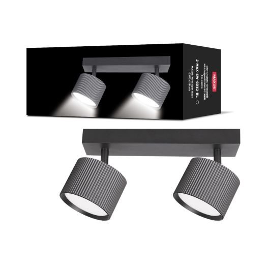 Світильник точковий накладний поворотний без лампи MAXUS Wave Spot Base GX53x2 Black