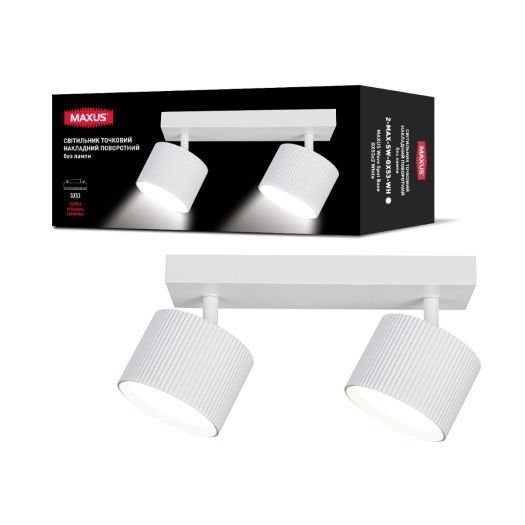 Светильник точечный накладной поворотный без лампы MAXUS Wave Spot Base GX53x2 White
