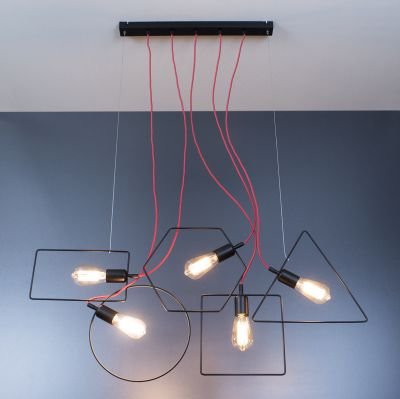 підвісний світильник Imperium Light 935100.05.16 Geometry чорний / червоний