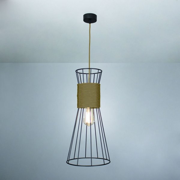 підвісний світильник Imperium Light 84150.05.59 Corset чорний / гірчичний