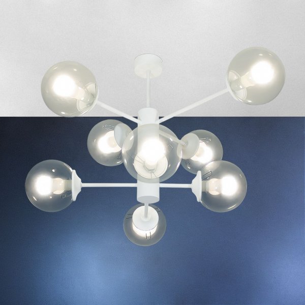 люстра Imperium Light 256866.01.00 Atlant білий / прозорий