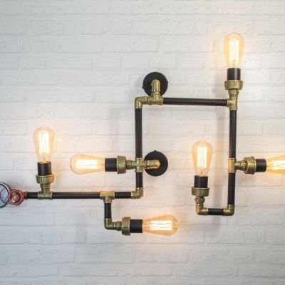 настінний світильник Imperium Light 1116100.05.59 Industrial чорний / латунь